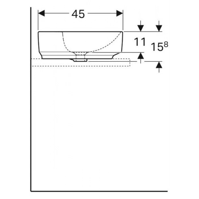 Geberit Variform Dikdörtgen Lavabo, Batarya Banklı - 500.780.01.2