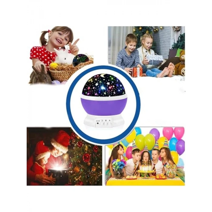 Gece Lambası, Yıldızlı Projeksiyon, Dekoratif Tasarım