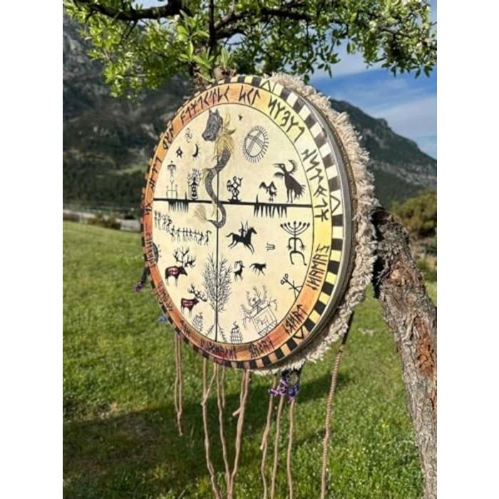 Geleneksel Tasarım Kam Davulu - 32 cm