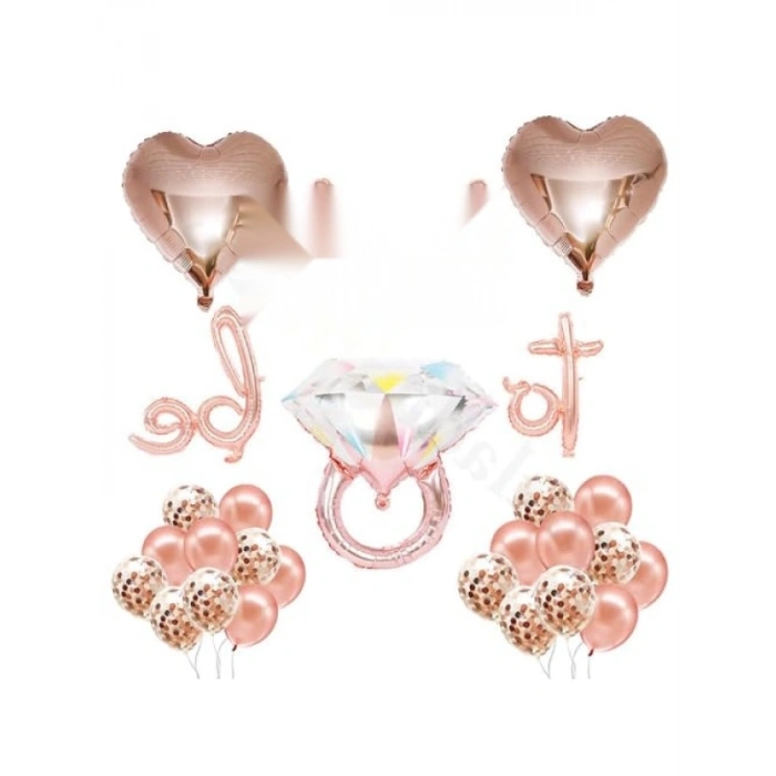 Gelin Adayı Temalı Rose Gold Balon Seti