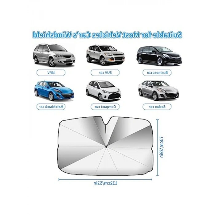 Gelişmiş Katlanabilir UV Koruyucu Araç Güneş Şemsiyesi
