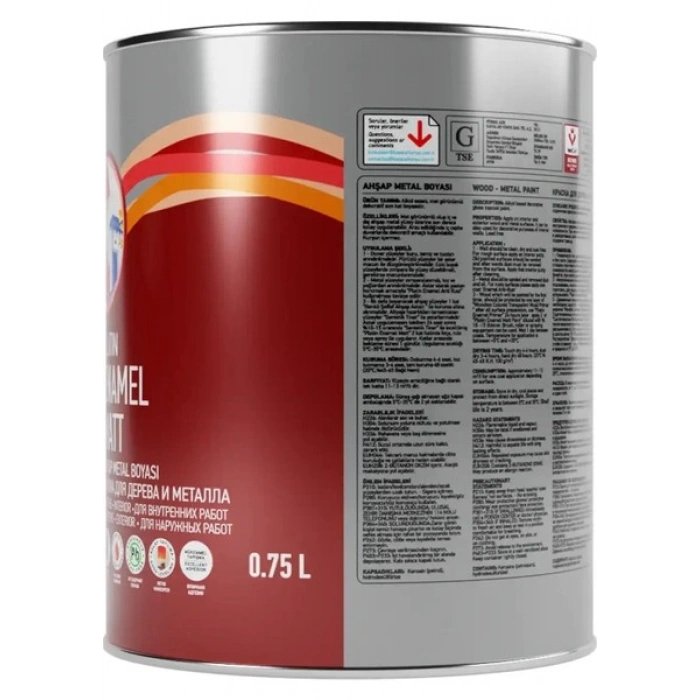 Genç Sentetik Ahşap Metal Boyası Siyah 0.75 l