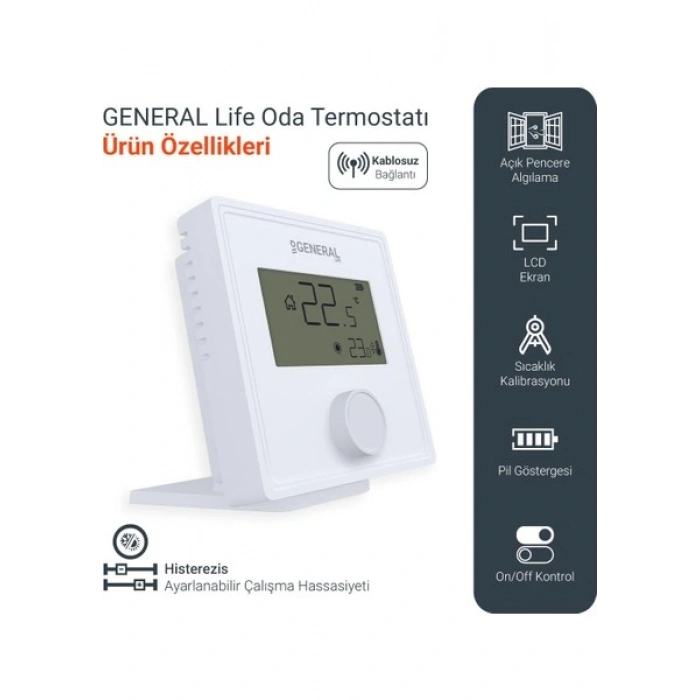 General GAIA HT25 Rf Kablosuz Oda Termostatı