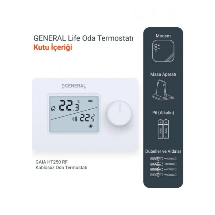 General Gaia HT250 RF Kablosuz Dijital Oda Termostatı