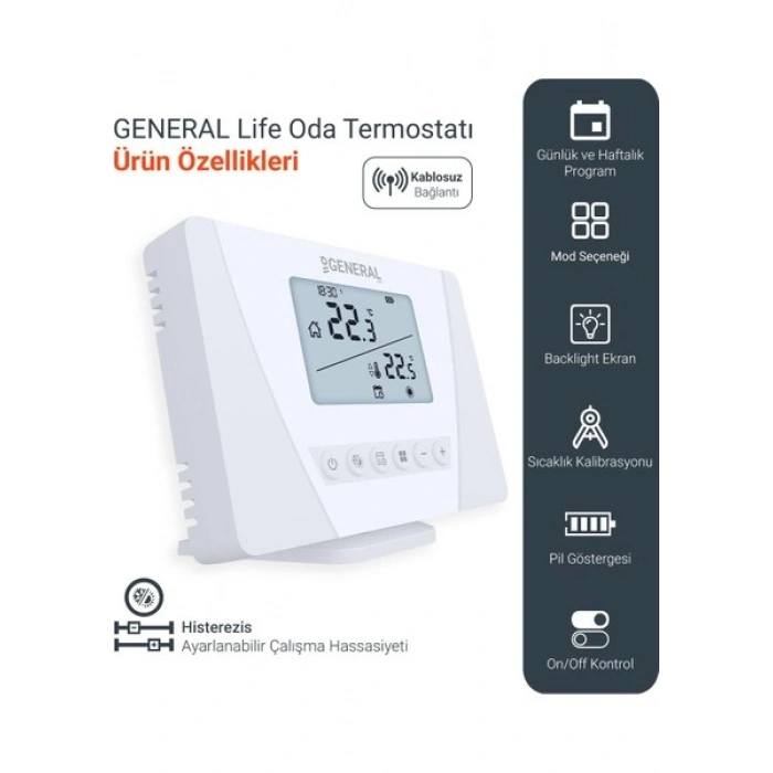 General Life Ceres HT300S RF Kablosuz Oda Termostatı