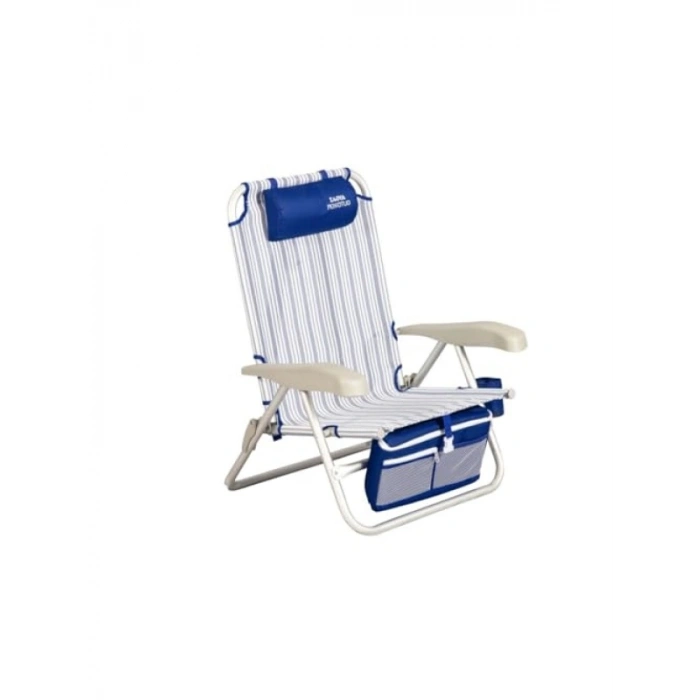 Geniş Alüminyum Katlanır Plaj Sandalyesi - 5 Kademeli Sırt Ayarı