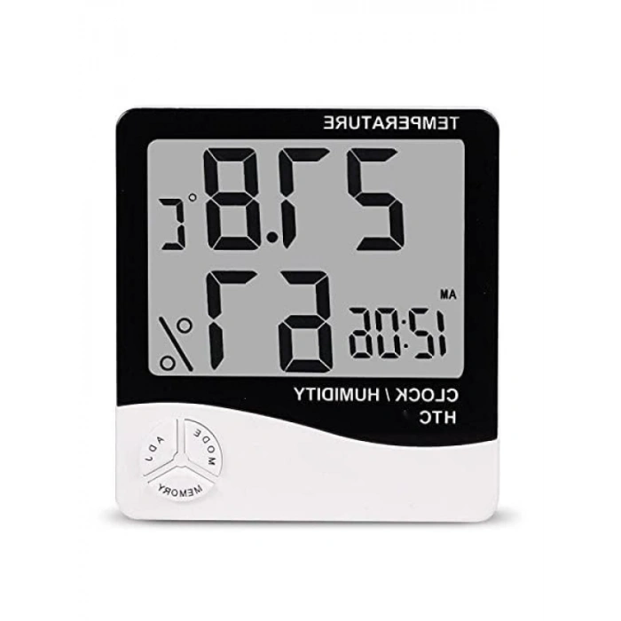 Geniş Ekranlı Hassas Dijital Termometre ve Nem Ölçer