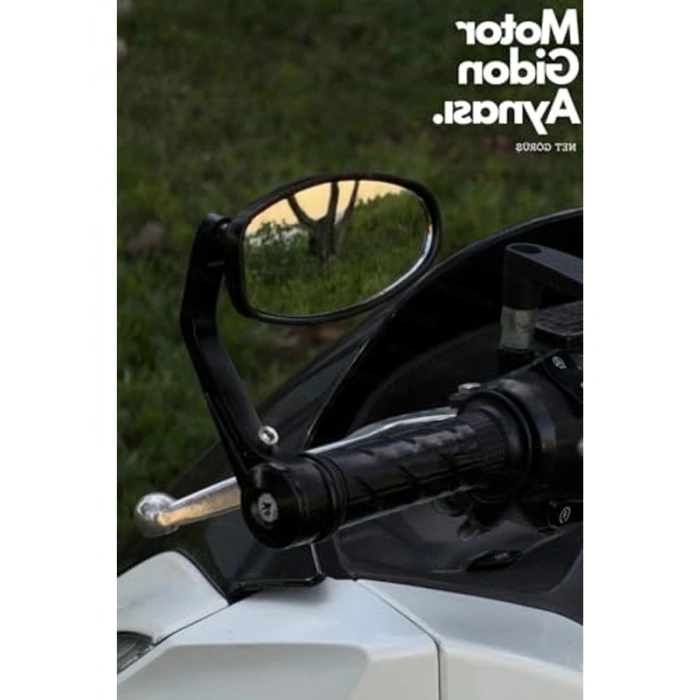 Geniş Görüş Açılı Motosiklet Gidon Aynası, Siyah Renk