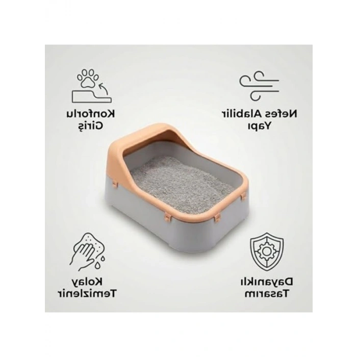 Geniş Hacimli Kedi Tuvaleti, Kolay Temizlenebilir Plastik Tasarım