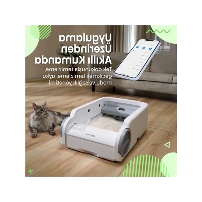Geniş Hazne Açık Tasarımlı Akıllı Kedi Tuvaleti