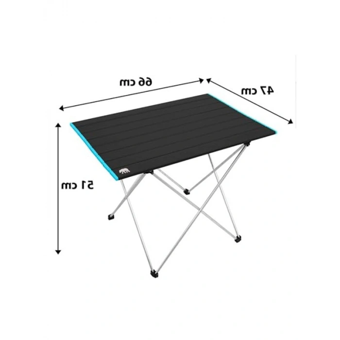 ® Geniş Model Alünyum Katlanabilir Kamp ve Piknik Maı, Çantalı, Siyah