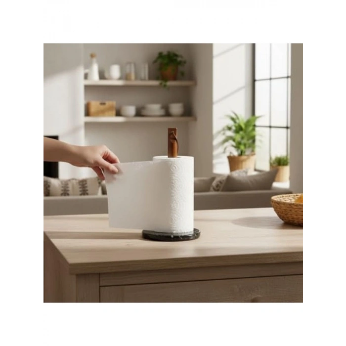 Geniş Tabanlı Ahşap Dik Kağıt Havluluk, Modern Mutfak Aksesuarı