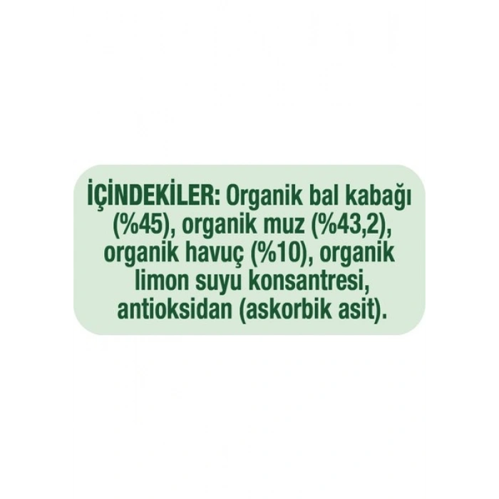 Gerber Organik Muzlu Havuçlu Bal Kabağı Püresi 90 gr