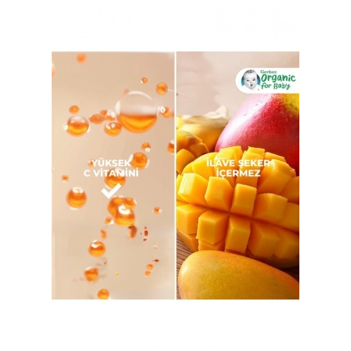 Gerber Organik Yulaflı Elma ve Mango Püresi 110 gr