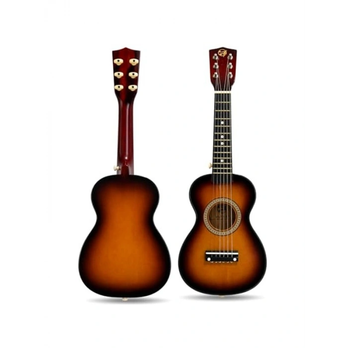 Gerçek Ağaç Çocuk Gitarı, 6 Telli Sunburst Tasarım, Eğlenceli Müzik Deneyimi