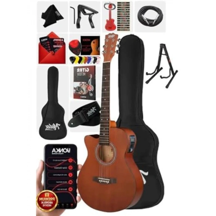 Gerçek Ağaç Elektro Akustik Gitar, 4/4 Model