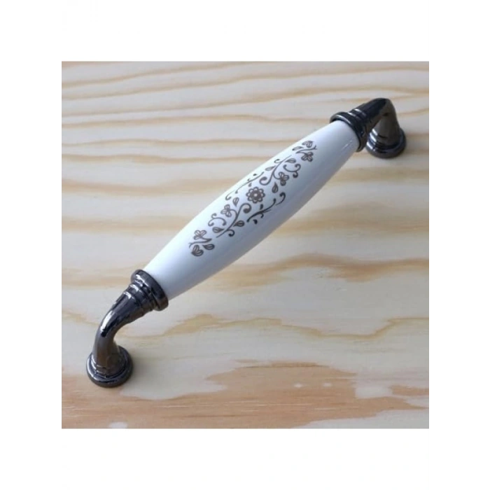 Gerçek Porselen Beyaz Füme Mutfak Kulp