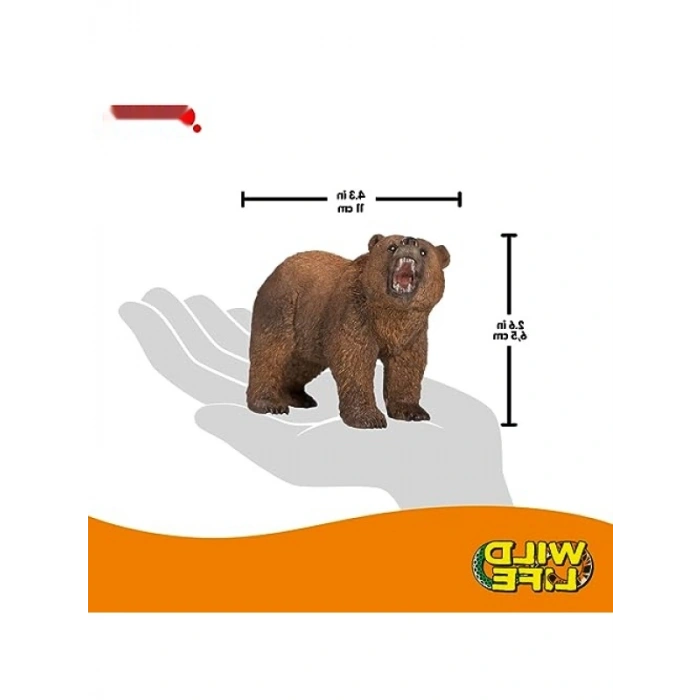 Gerçekçi Boz Ayı Oyuncak Figürü