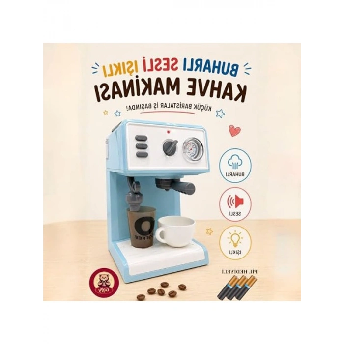 Gerçekçi Kahve Makinesi Oyun Seti, Işıklı ve Sesli Eğlenceli Deneyim