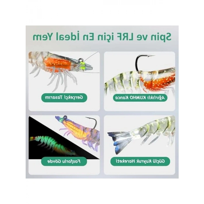 Gerçekçi Karides Balık Yemi, 9 cm Uzunluk ve 11.5 gr Ağırlıkla