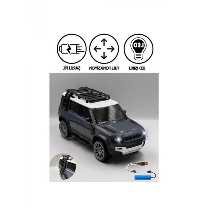Gerçekçi Tasarımlı Uzaktan Kumandalı Jeep Araç, Şarjlı ve Işıklı