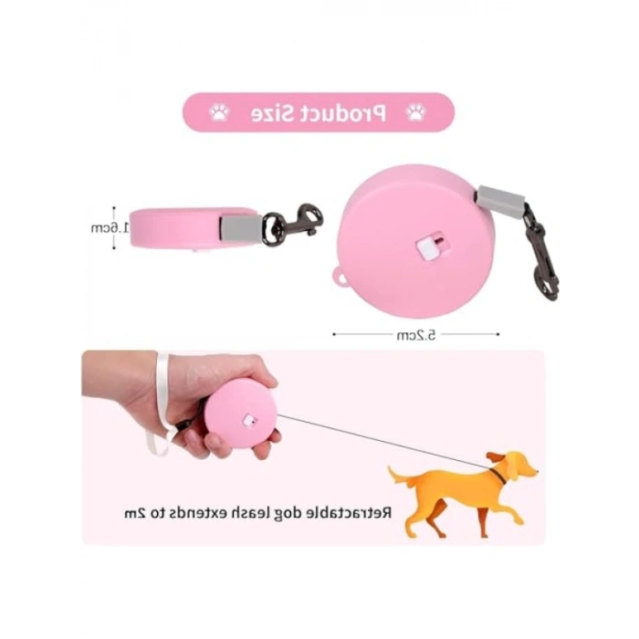 Geri Çekilebilir 2m Köpek Tasma - Küçük Irklar için