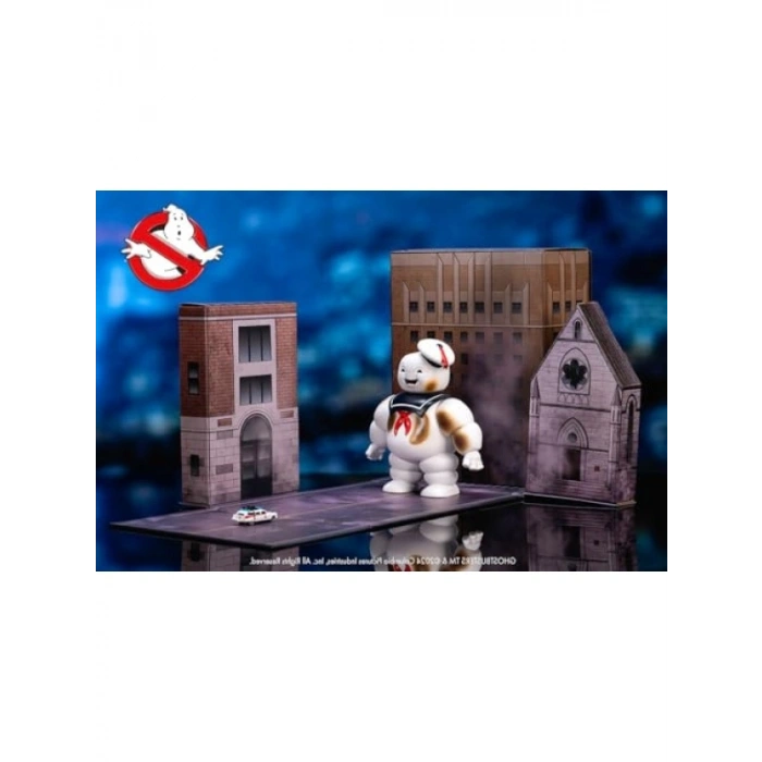 Ghostbusters Temalı Stay Puft Marshmallow Man Figürü - 15 cm, Ecto-1 Araç ile
