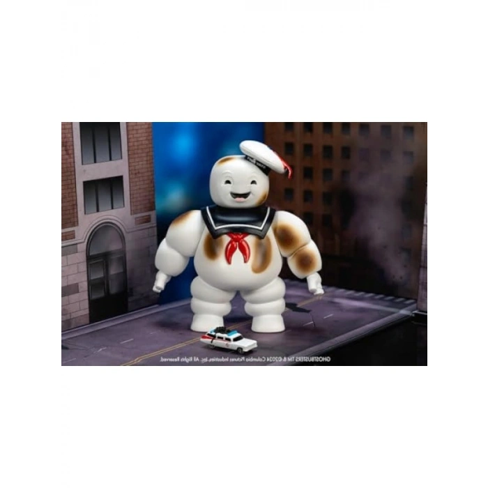 Ghostbusters Temalı Stay Puft Marshmallow Man Figürü - 15 cm, Ecto-1 Araç ile