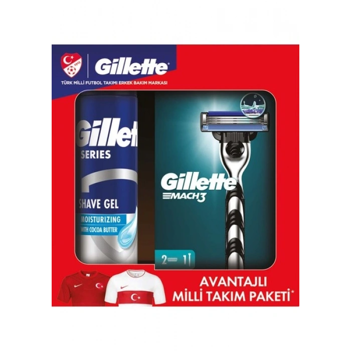 Gillette Mach 3makine 2 Yedekli + Series Tıraş Jeli 200 ml