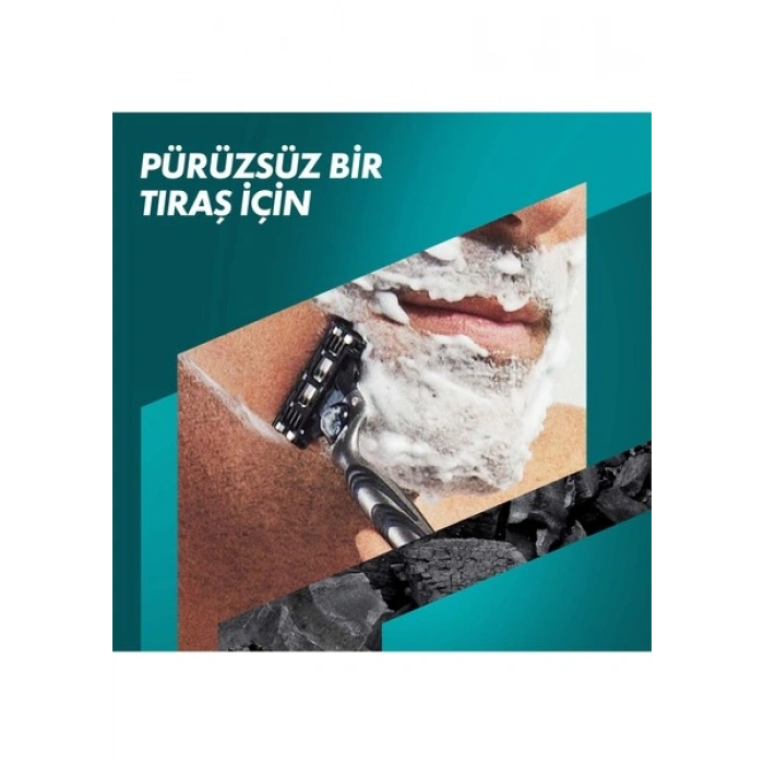 Gillette Mach3 Charcoal Tıraş Makinesi ve Yedek Bıçağı 6lı + Tıraş Bıçağı Standı