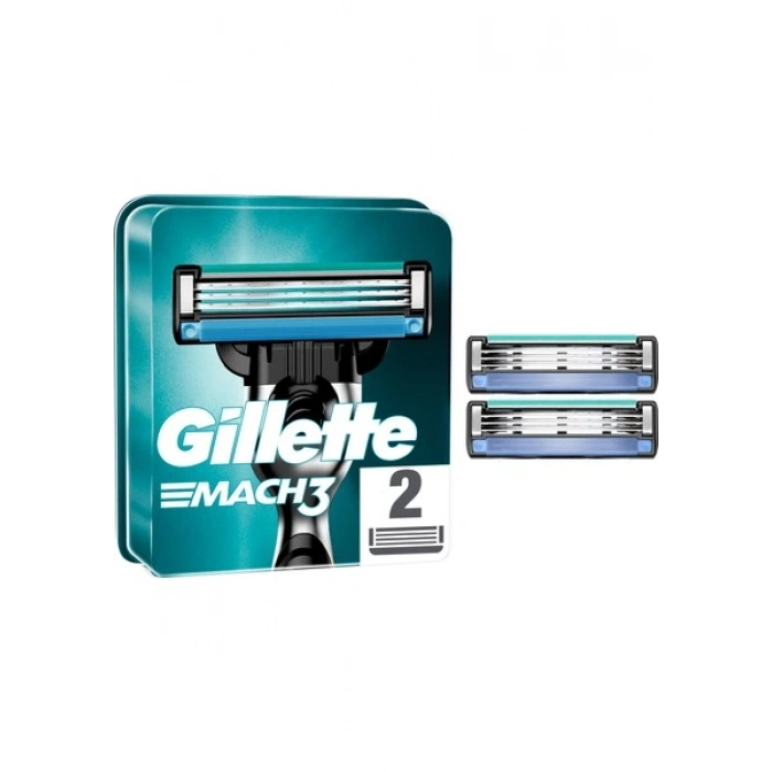 Gillette Mach3 Erkek Yedek Tıraş Bıçağı 2li – Dayanıklı Çelik Bıçaklar, Hassas ve Konforlu Tıraş Deneyimi
