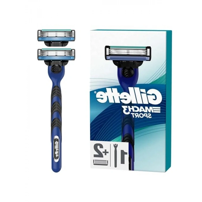 Gillette Mach3 Sport Tıraş Makinesi + 2 Adet Yedek Tıraş Bıçağı