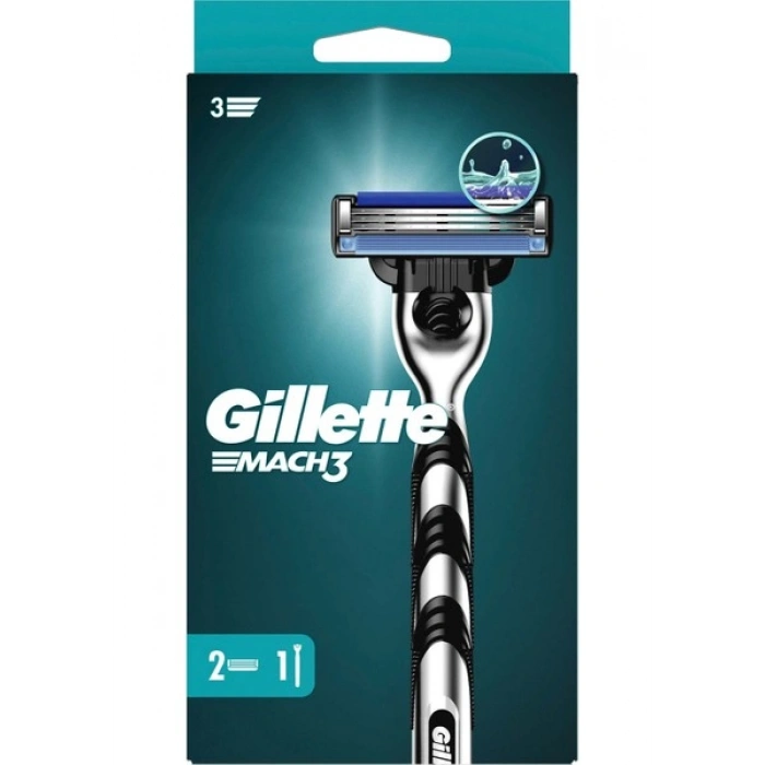 Gillette Mach3 Tıraş Makinesi + 2 Yedek Tıraş Bıçağı