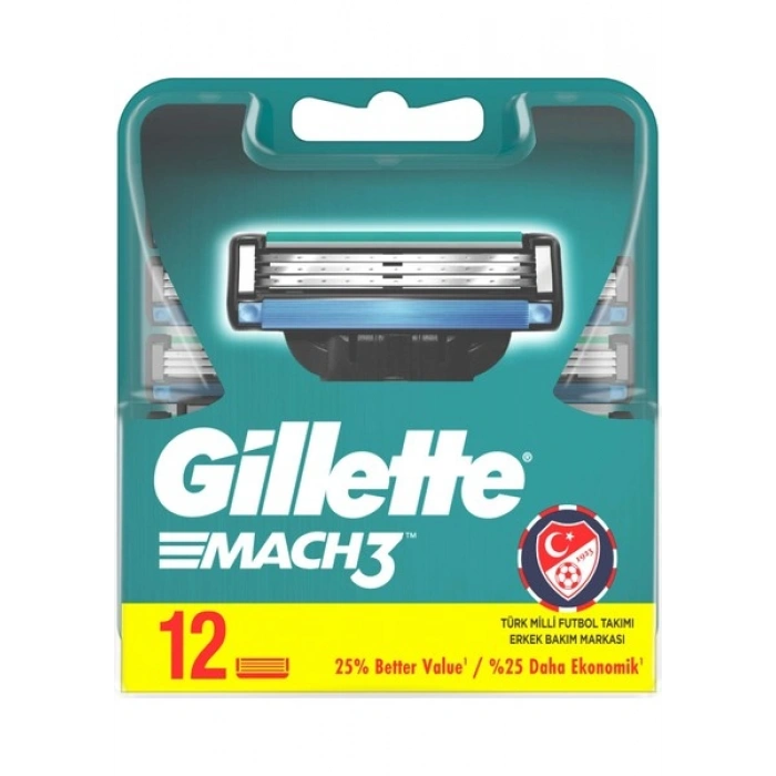 Gillette Mach3 Yedek Tıraş Bıçağı 12li