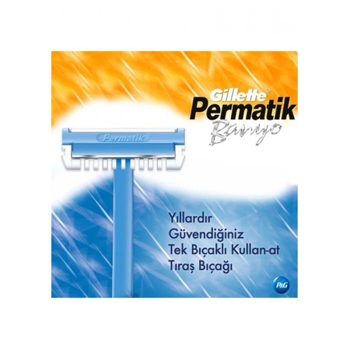 Gillette Permatik 10 Adet Banyo Kullan At Tıraş Bıçağı Ergonomik Tasarımlı Hassas Cilt Dostu