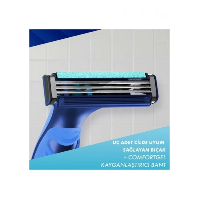 Gillette Sensor3 Yedek Tıraş Bıçağı 8 Adet Konforlu ve Pürüzsüz Tıraş İçin 3 Bıçaklı Sistem