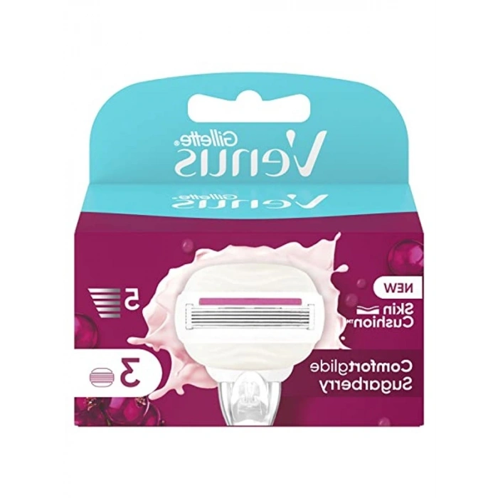 Gillette Venus Comfortglide Sugarberry Yedek Bıçak, Kadınlar için, 5 Bıçaklı, 3 Adet