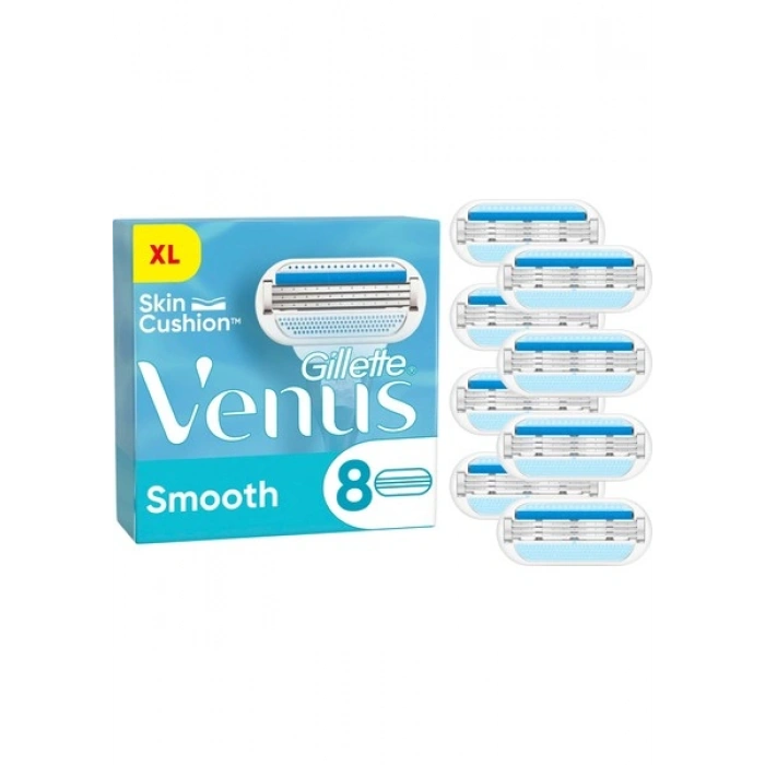 Gillette Venus Smooth 8 Adet Kadın Tıraş Yedek Bıçakları Ergonomik Tasarım ve Hassas Cilt İçin