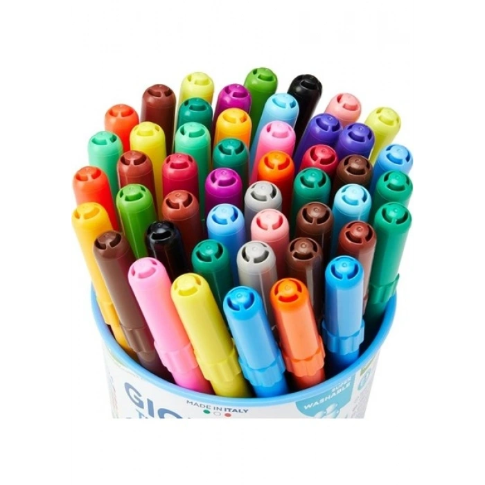 Giotto Turbo Maxi Kalın Uçlu Keçeli Boya Kalemi 48li Pot 12 Renk x 4lü