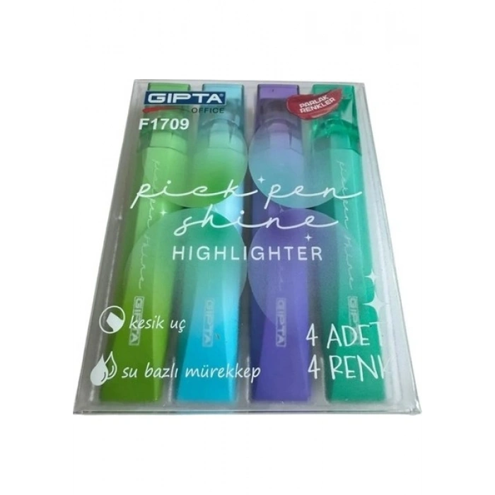 Gıpta Fosforlu Kalem Pickpen Shine 4 Renk Set Açık Renk F170900