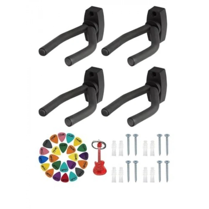 Gitar Duvar Askısı Standı, 4lü Paket ile Pratik Kullanım