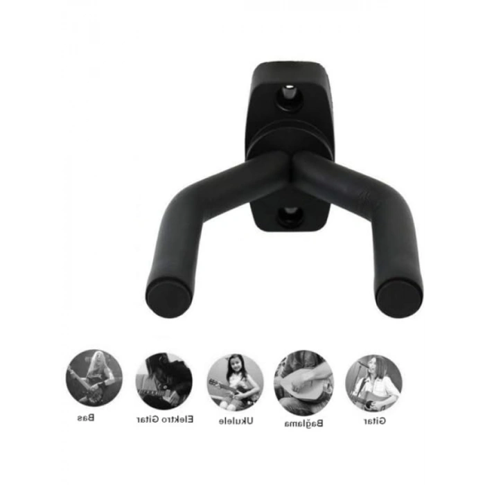 Gitar ve Ukulele İçin Duvar Askı Standı - Vida ve Dübel Dahil