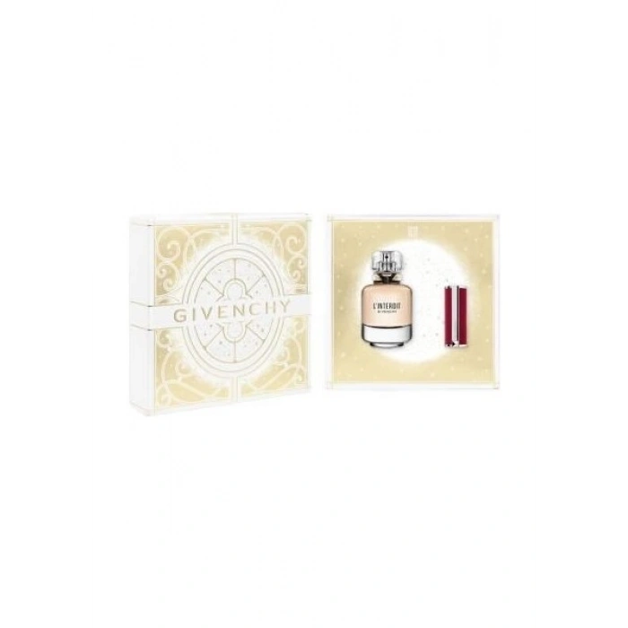 Givenchy L Interdit EDP 80 ml Set Hediyelik Parfüm ve Le Rouge Deep Velvet