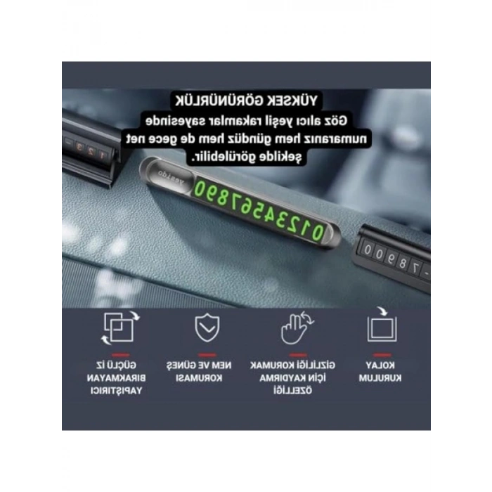 Gizlenebilir Çift Numaralı Araç Park Telefon Numaratörü