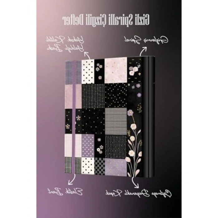 Gizli Spiralli Sert Kapaklı Defter - 192 Sayfa, Çizgili