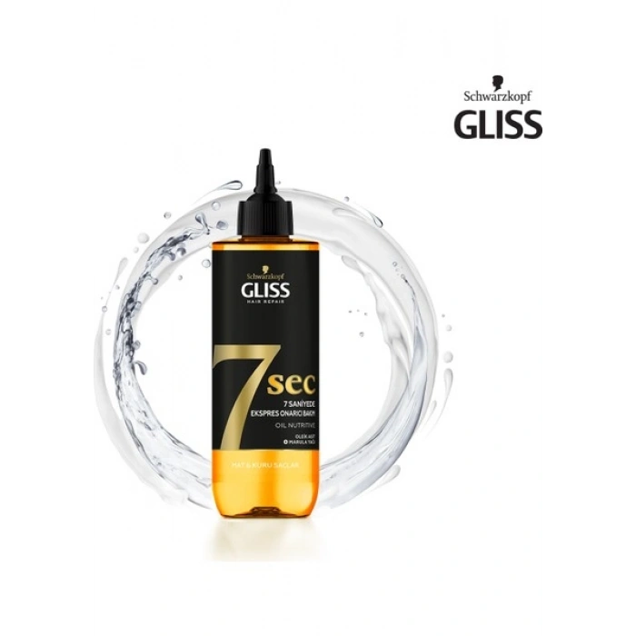 Gliss 7sec Ekspres Onarıcı Bakım Mat ve Kuru Saçlar İçin 200 ml Oleik Asit ve Marula Yağı