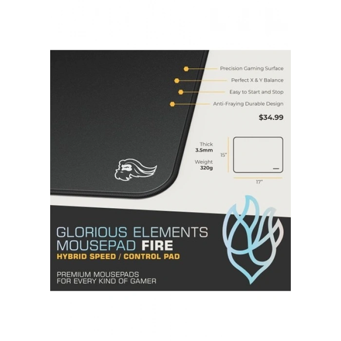 Glorious Element Mouse Pad - Fire Siyah