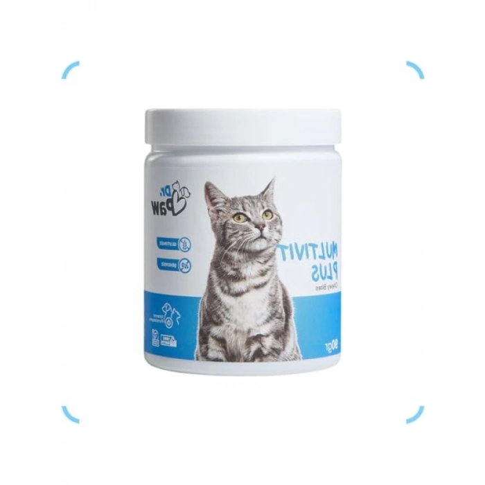 Glütensiz ve Şekersiz Kedi Vitamin Tableti - Multivit Plus (60 ADET)