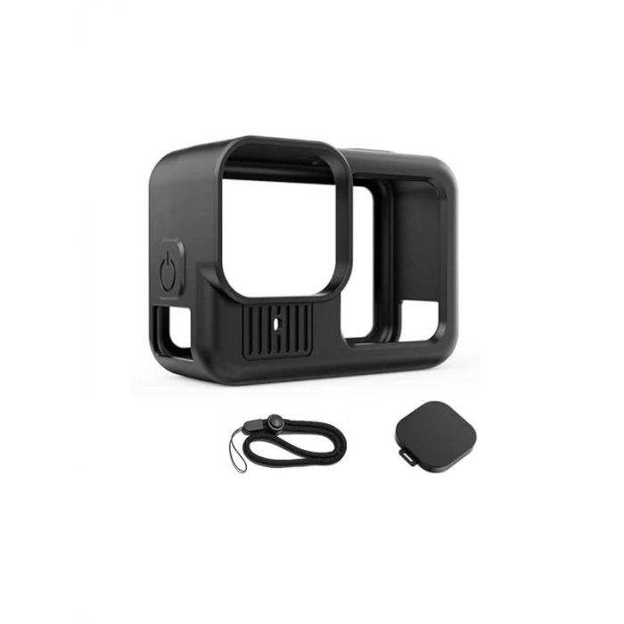 Go 13 uyumlu Silikon Koruma Kılıfı Bileklikli soft case Black Siyah