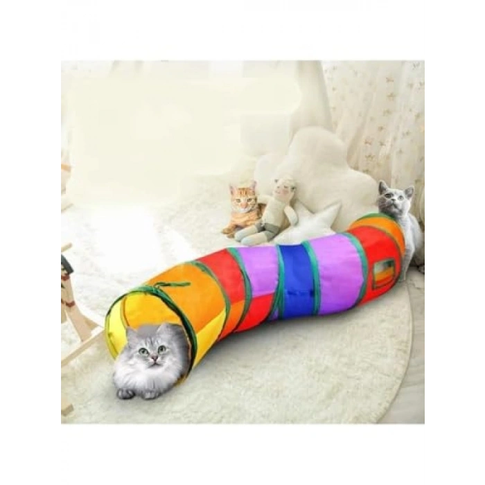 Gökkuşağı Renkli Katlanır Kedi ve Köpek Tüneli